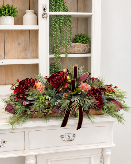 Williamsburg Burgundy Peony Christmas Centerpiece - 2194 TCT Crafts Designs & Decor