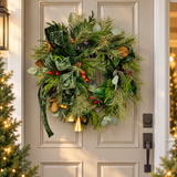 Williamsburg Bell Fruit Wreath | Grapevine Magnolia Christmas Wreath | 29"x22"-2197 TCT Crafts Designs & Decor