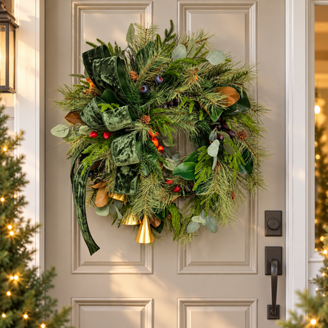 Williamsburg Bell Fruit Wreath | Grapevine Magnolia Christmas Wreath | 29"x22"-2197 TCT Crafts Designs & Decor