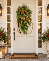 Williamsburg Deluxe Christmas Door Swag - Gold Bells-2195 TCT Crafts Designs & Decor