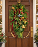 Williamsburg Deluxe Christmas Door Swag - Gold Bells-2195 TCT Crafts Designs & Decor
