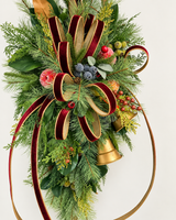 Williamsburg Deluxe Christmas Door Swag - Gold Bells-2195 TCT Crafts Designs & Decor