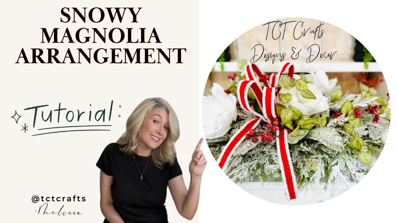 Digital Download: Snowy Magnolia Christmas Centerpiece Tutorial | PDF + Video Link | DIY Craft Tutorial TCT Crafts
