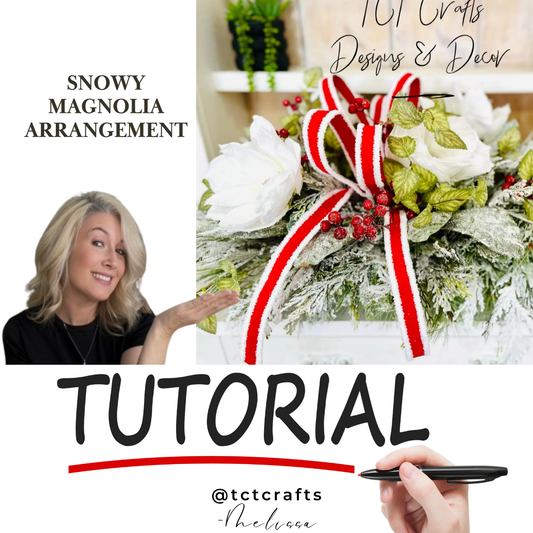 Digital Download: Snowy Magnolia Christmas Centerpiece Tutorial | PDF + Video Link | DIY Craft Tutorial TCT Crafts
