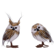 Faux Fur Owl Figurines Set of 2 | Woodland Home Decor | 6.25"-8.25"H-MB5416 Craig Bachman