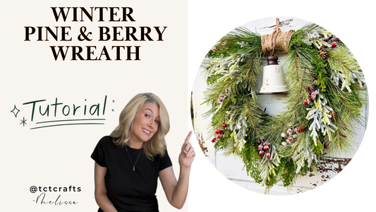 Digital Download: Winter Pine & Berry Wreath | PDF + Video Link | DIY Craft Tutorial TCT Crafts