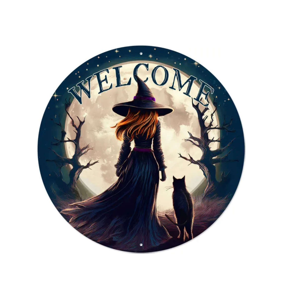 Witch Moon Welcome Sign 12 Inch Halloween Decor-MD1685 Craig Bachman
