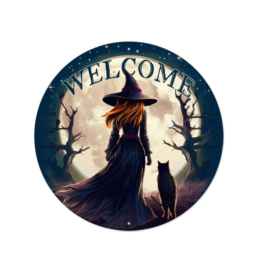 Witch Moon Welcome Sign 12 Inch Halloween Decor-MD1685 Craig Bachman