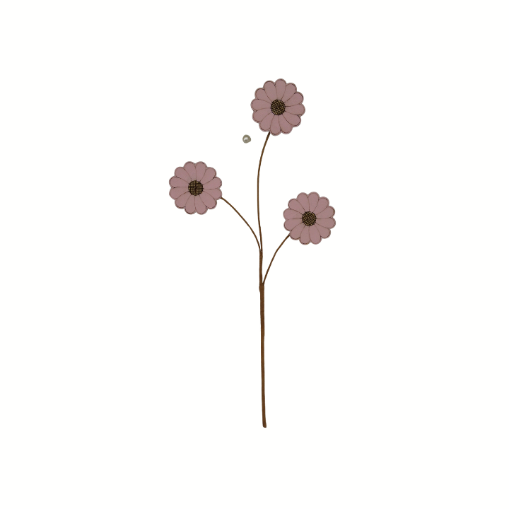 21'' Wooden Daisy Spray - Rustic Floral Stems in Yellow or Pink