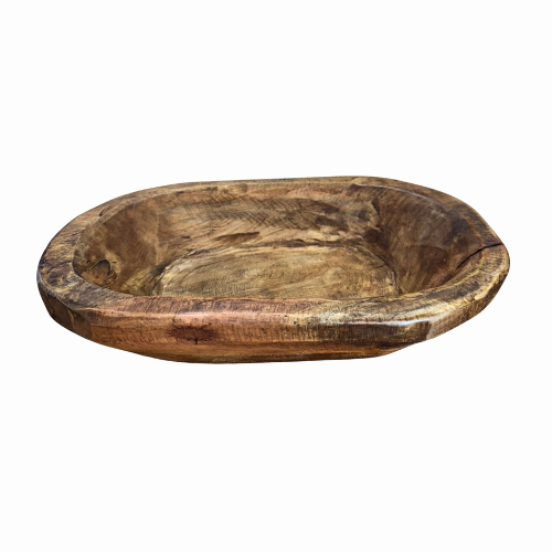 Handmade Wood Dough Bowl - Unique Stained Wooden Bowl - Approximately 10" for Rustic Decor and Serving TCT Crafts