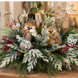 Woodlands Owl Centerpiece | Snowy Pine Birch Christmas Arrangement | 27"Lx16"H-2199 TCT Crafts Designs & Decor