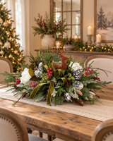 Designer Deer Winter Arrangement | Lodge Cabin Woodlands Decor | 32"Lx16"H-2208 TCT Crafts Designs & Decor