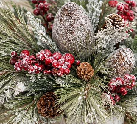 Woodlands Christmas Arrangement | Birch Bark Frosted Pine Pinecone | 19"x15"H-2198 TCT Crafts Designs & Decor