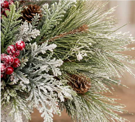 Woodlands Christmas Arrangement | Birch Bark Frosted Pine Pinecone | 19"x15"H-2198 TCT Crafts Designs & Decor