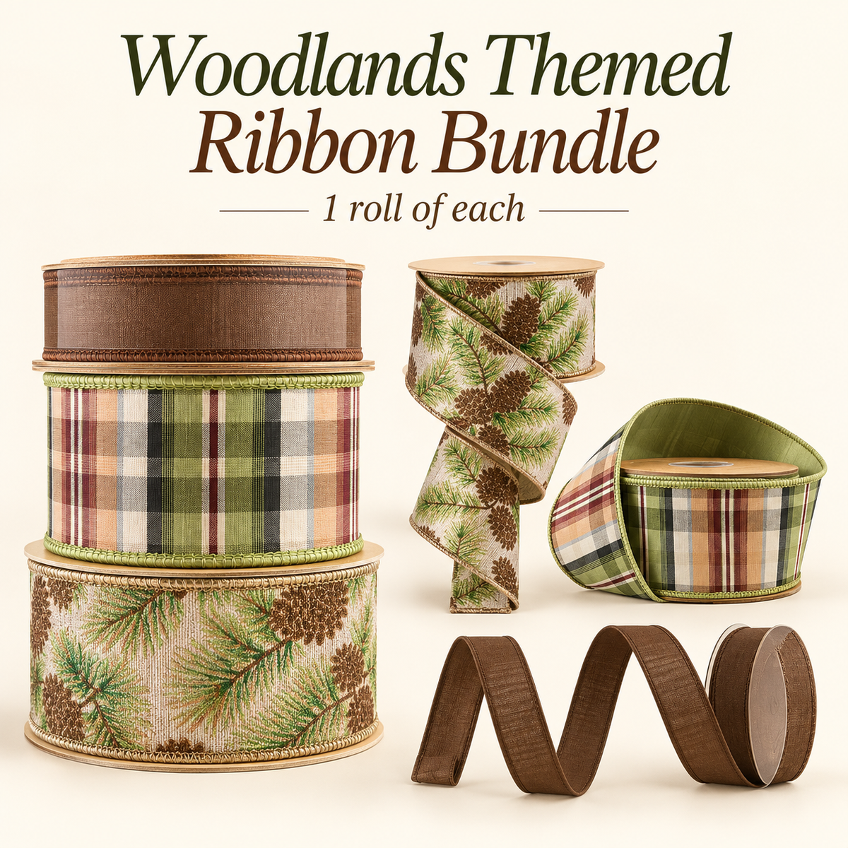 Designer Woodlands Themed Ribbon Bundle-CRB103 TCT Crafts Designs & Decor