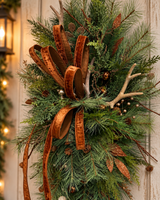 Lodge Christmas Swag Antler Pinecone | Cabin Mountain Home Decor | 45"Lx22"W-2207 TCT Crafts Designs & Decor