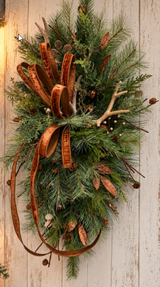 Lodge Christmas Swag Antler Pinecone | Cabin Mountain Home Decor | 45"Lx22"W-2207 TCT Crafts Designs & Decor