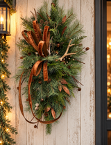 Lodge Christmas Swag Antler Pinecone | Cabin Mountain Home Decor | 45"Lx22"W-2207 TCT Crafts Designs & Decor