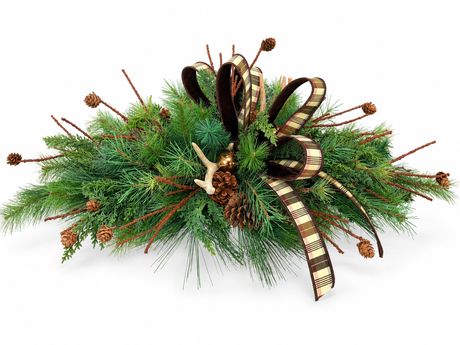 Woodlands Antler Pine Table Centerpiece - Farrisilk Ribbon-2191 TCT Crafts Designs & Decor