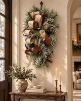 Woodlands Owl Winter Swag | Snowy Pine Front Door Decor | 42"Lx22"Wx16"D-2203 TCT Crafts Designs & Decor