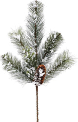 Frosted Pine Pinecone Pick | Snowy Woodlands Christmas Stem | 20" Pick-X2393-GW Select Artificials