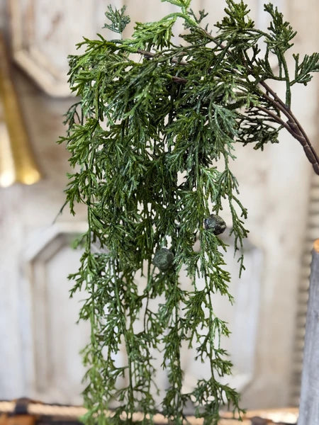 Greenfall Cedar Hanging Greenery Stem — 55 Inch Cascading Christmas Greenery Supply-XAD1077 Lancaster & Vintage