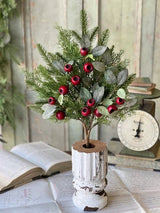 Fireside Christmas Pine and Red Berry Spray — 26 Inch Christmas Wreath Supply-XBR1068 Lancaster & Vintage