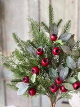 Fireside Christmas Pine and Red Berry Spray — 26 Inch Christmas Wreath Supply-XBR1068 Lancaster & Vintage