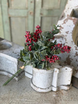 Red Berry Eucalyptus Bundle | Glittered Christmas Greenery Stems | 15" Holiday Floral Pick-XG4040 Lancaster & Vintage