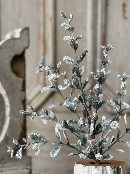 Snowy Frosted Winter Pick | Glittered Greenery Stem | 16.5" Holiday Floral Pick-XHP8817 Lancaster & Vintage