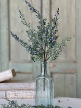 Icy Blue Juniper Pick | Glittered Winter Greenery Stem | 16" Holiday Floral Pick-XM91568 Lancaster & Vintage