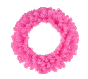 24" Hot Pink Artificial Pine Wreath - Perfect DIY Base for Seasonal Decor -XX962322