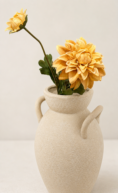 Artificial Yellow Dahlia Stem — 21.5 Inch Honey Gold Fall Floral Stem for Arrangements and Vase Styling-42814A-YE K & K Interiors