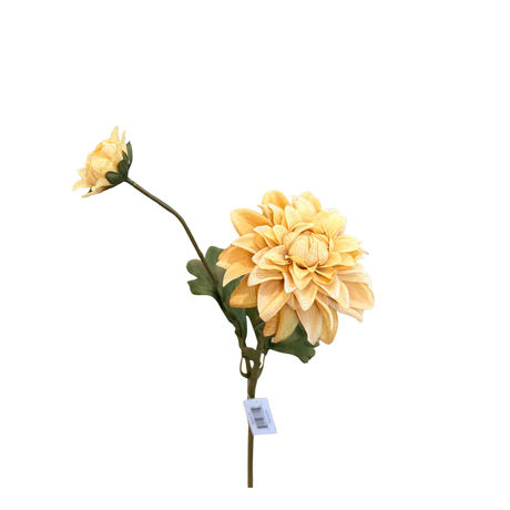 Artificial Yellow Dahlia Stem — 21.5 Inch Honey Gold Fall Floral Stem for Arrangements and Vase Styling-42814A-YE K & K Interiors