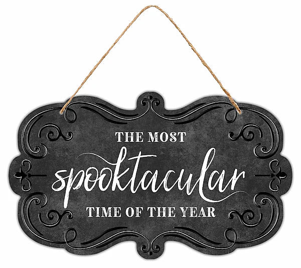Spooktacular Time Sign | Embossed Tin Halloween Decor | 11.5" Sign-MD178602 Craig Bachman