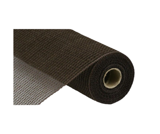 RY831231-10.5"x10yd Faux Jute/PP Stripe Deco Mesh-Chocolate Brown Craig Bachman