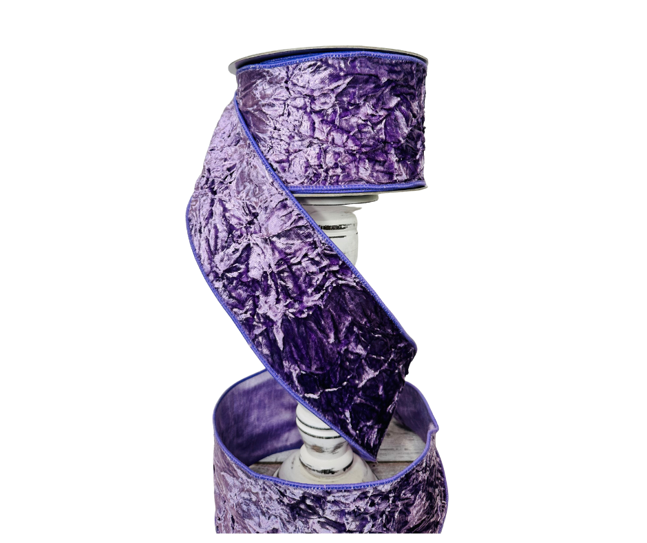 4 inch Velvet Crush Farrisilk Wired Ribbon-Violet Farrisilk