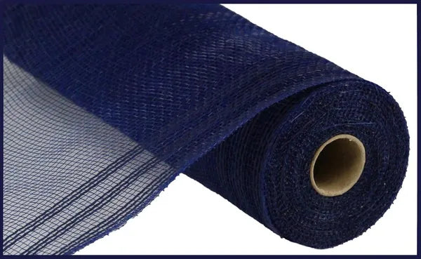 10.25" x 10ydNavy Blue Faux Jute B order Stripe 10 inch mesh for wreaths-RY832419 Craig Bachman