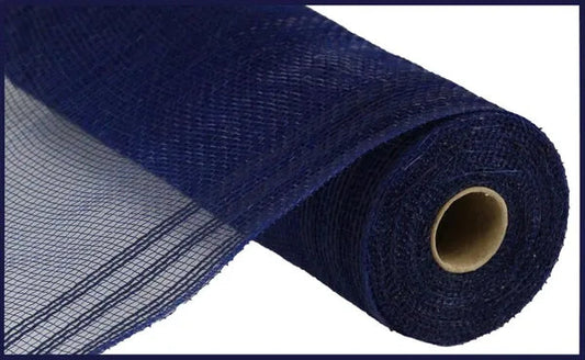 10.25" x 10ydNavy Blue Faux Jute B order Stripe 10 inch mesh for wreaths-RY832419 Craig Bachman