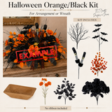 Halloween Orange & Black Wreath or Arrangement Kit-HBKIT113 TCT Crafts Designs & Decor