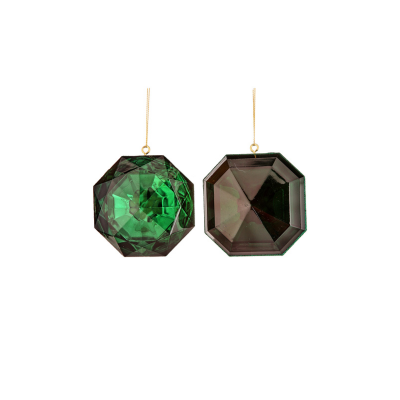 4" Acrylic Precious Gem Ornament Set | Round and Square | Choice of Colors | Set of 2 Assorted -MTX67413 Regency