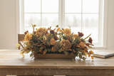 Fall Pumpkin Centerpiece | Dough Bowl Peony Dahlia Arrangement | 39"L x 18"H TCT Crafts