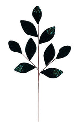 Hunter Green Velvet Glitter Magnolia Leaf Spray | Luxe Christmas Stem | 27" x 9 Leaves-XS255212 Craig Bachman