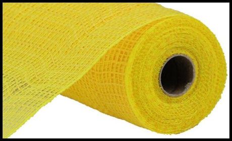 Faux Jute Check Mesh Ribbon in Yellow — 10.5 Inch x 10 Yards, Farmhouse Spring and Easter Deco Mesh for Wreaths-RY831329 Craig Bachman