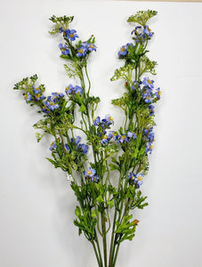 Charming Blooms: 23.5-Inch Blue Mini Blossom & Seed Bush-4181-B