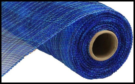 Blue Multi Stripe Deco Mesh 10 Inch x 10 Yards-RE1382NW Craig Bachman