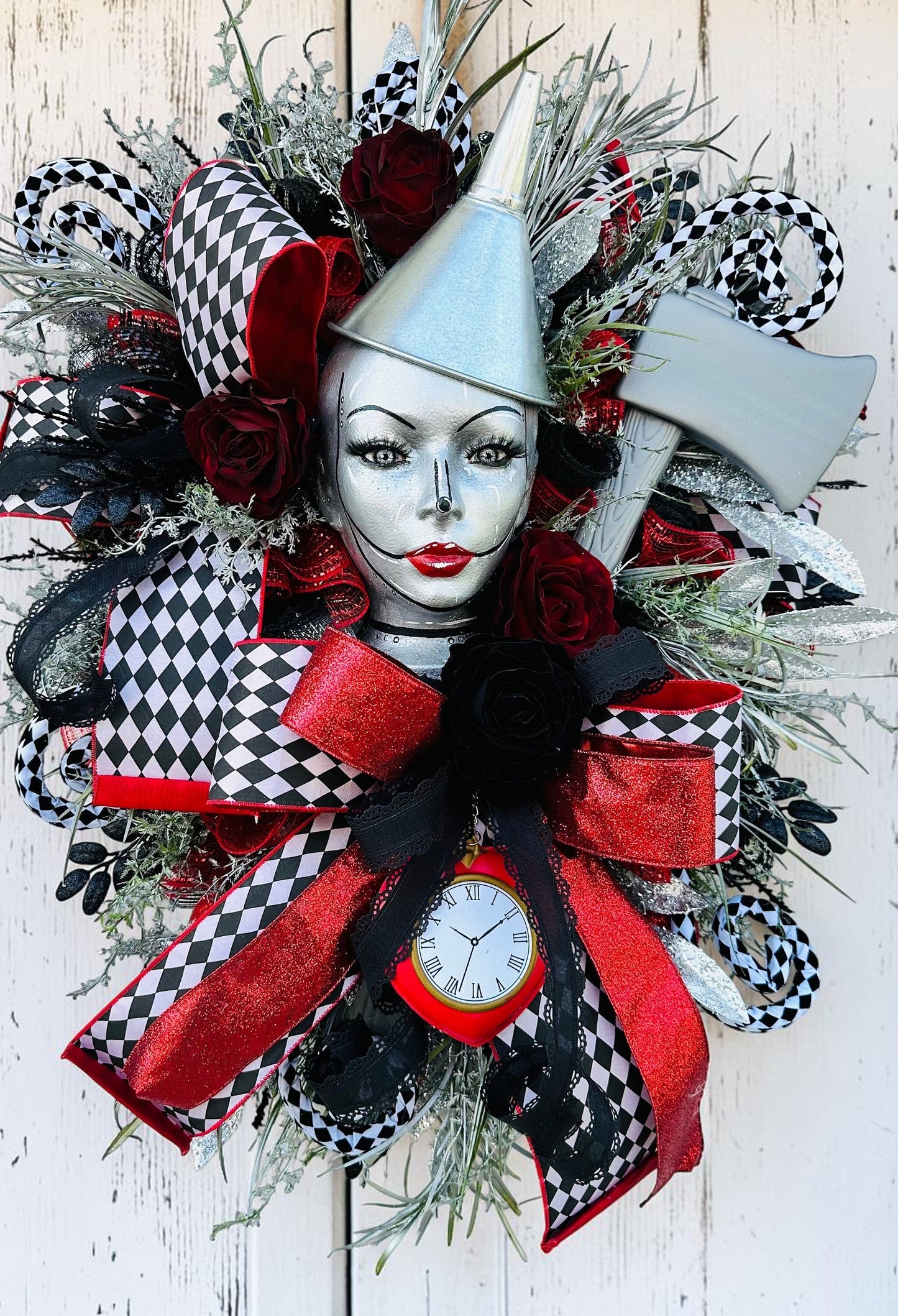 Large Halloween Tinman Mannequin Head Halloween Wreath-TCT1634 TCT Crafts