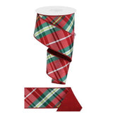2.5" x 10yd Red and Green Christmas Plaid Wired Ribbon-RGX00652W Craig Bachman