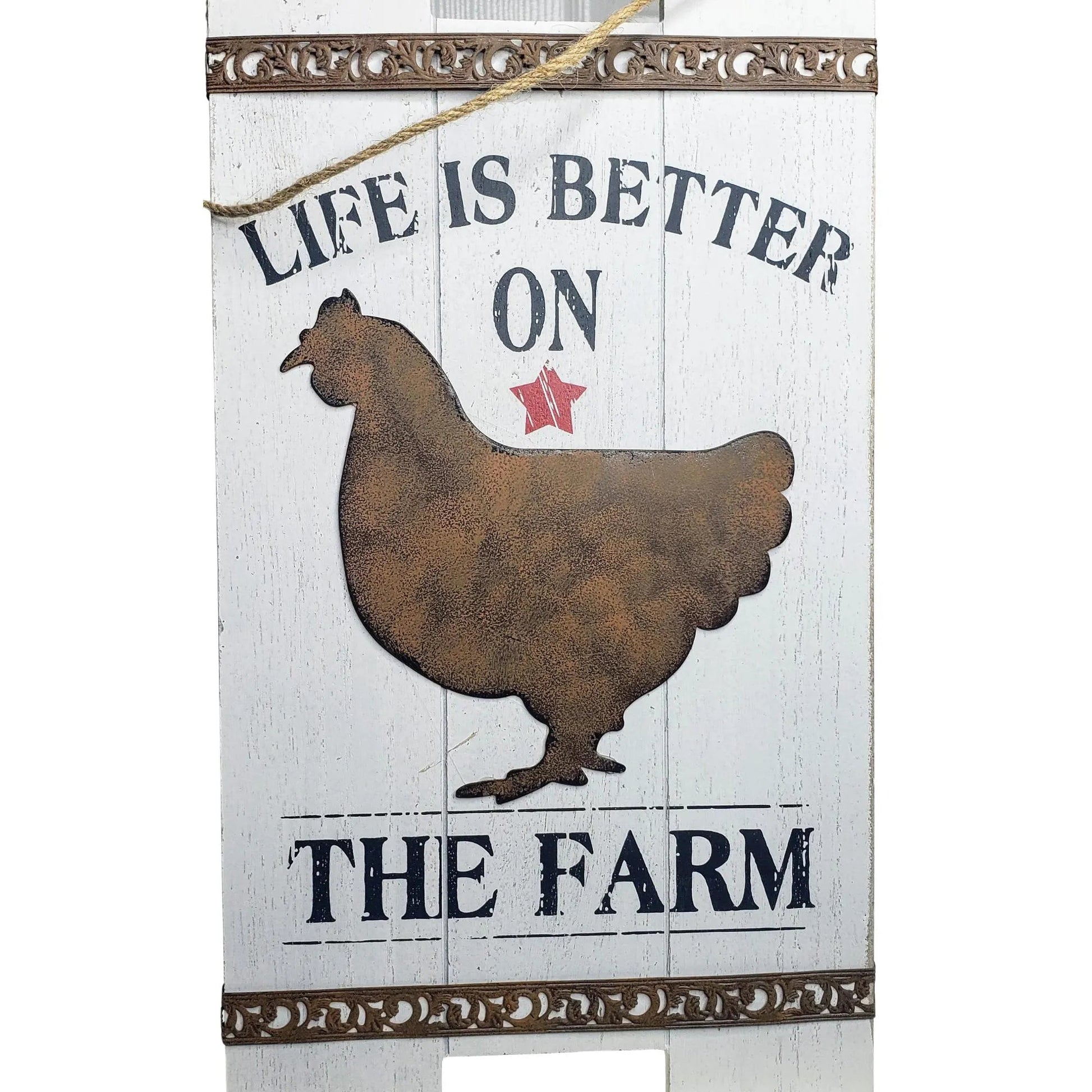 Life Is Better on the Farm Sign Rustic Chicken Farmhouse Wall Decor-30070378 Sims Pottery