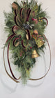 Williamsburg Deluxe Christmas Door Swag - Gold Bells-2195